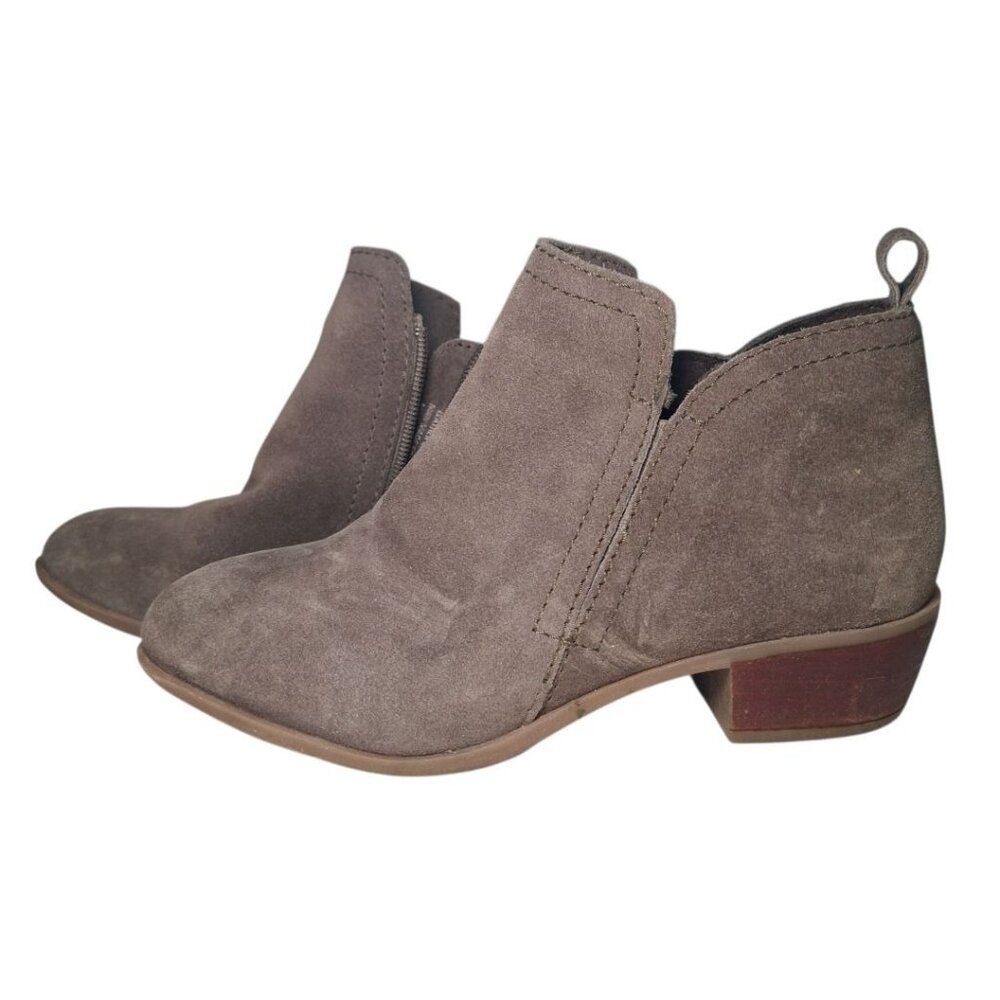 Diba Ankle Booties Low Heel Brown Zip Womens‎ US 6 Faux Suede - Picture 9 of 9